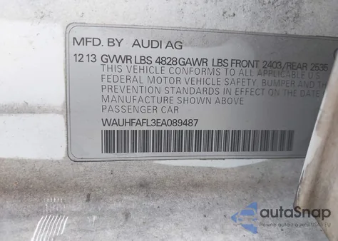 2014 Audi A4 2.0T Premium z USA, uszkodzony, nr VIN WAUHFAFL3EA089487